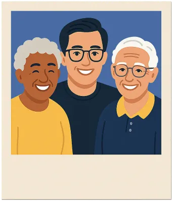 高齢者の家族写真の要素