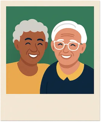 高齢者の家族写真の要素