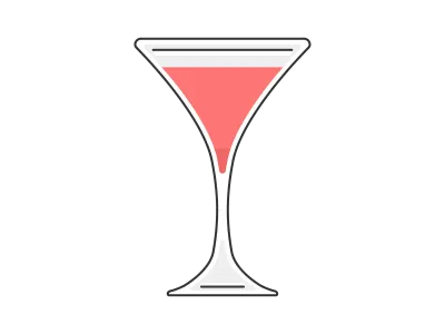 グラスに入ったカクテルのイラスト