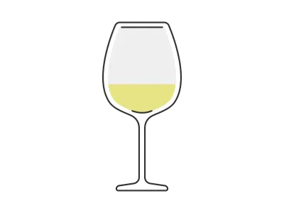 ワイングラスに入った白ワインのイラスト