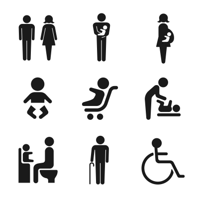 標識で使われる人のアイコンイラストセット