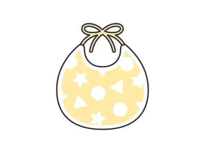 赤ちゃん用のスタイのイラスト