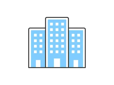 オフィスビルのアイコンイラスト