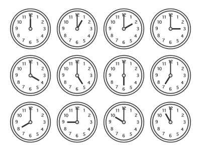 掛け時計のイラストセット