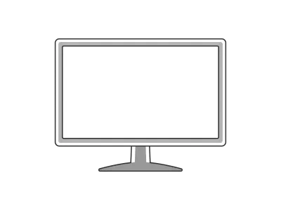 正面から見たパソコンモニターのイラスト