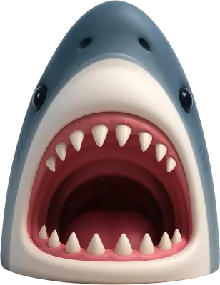 Shark  open mouth cartoon