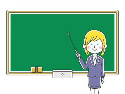 授業をする女性教師のイラスト