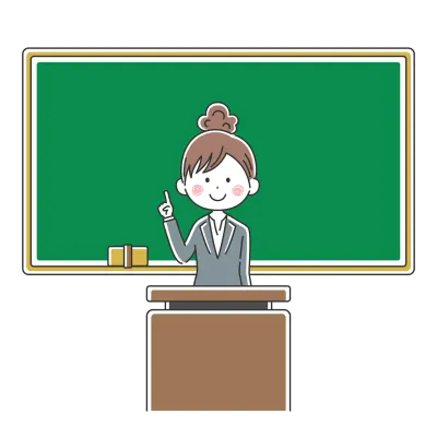 授業をする女性教師のイラスト