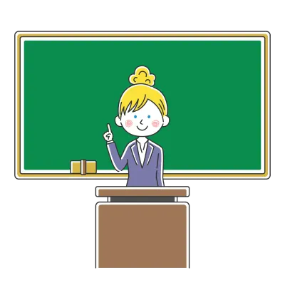 授業をする女性教師のイラスト