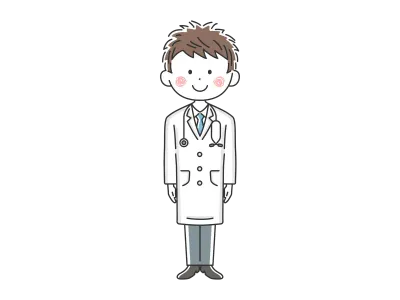 白衣を着た男性医師のイラスト