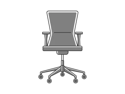正面から見たオフィスチェアのイラスト