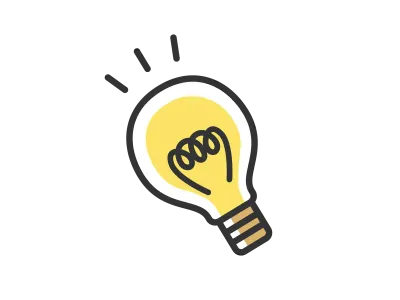 明かりのついた電球のイラスト