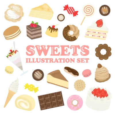 スイーツのイラストセット