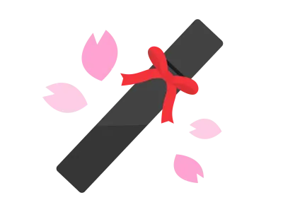 筒に入った卒業証書のイラスト
