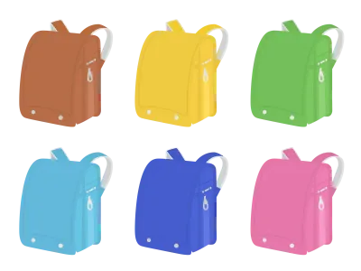 ランドセルのカラーバリエーションイラスト
