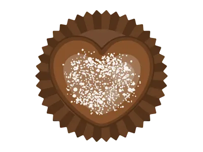 ハート型のチョコレートのイラスト