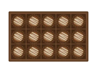 箱に入ったチョコレートスイーツのイラスト