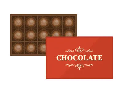 箱に入ったチョコレートスイーツのイラスト