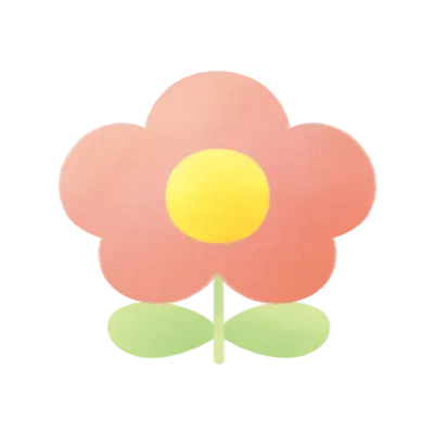 花とチューリップと草 パステル