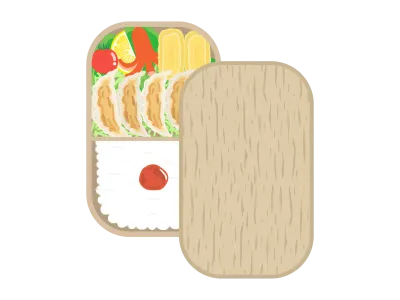 餃子弁当のイラスト