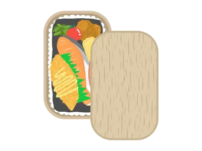 鮭弁当のイラスト