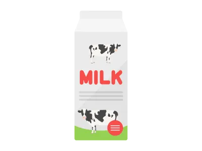 パック牛乳のイラスト