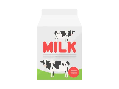 パック牛乳のイラスト
