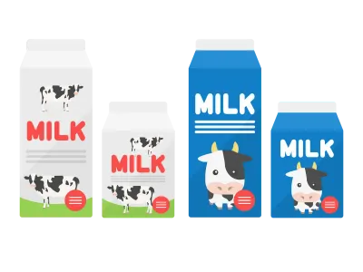 パック牛乳のイラスト