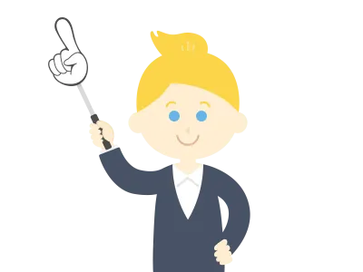 指し棒で解説する女性のイラスト