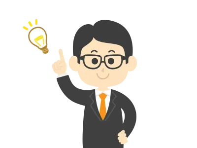 アイデアを出す男性のイラスト