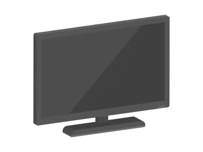 液晶テレビの立体イラスト