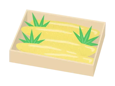 木箱に入った数の子のイラスト