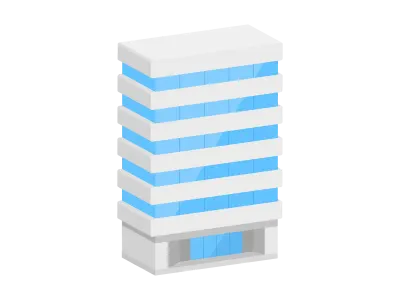 オフィスビルの立体アイコンイラスト