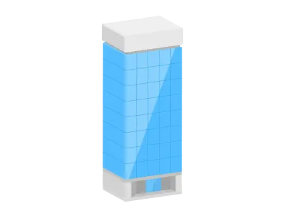 オフィスビルの立体アイコンイラスト