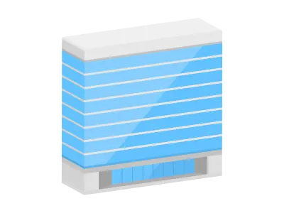 オフィスビルの立体アイコンイラスト