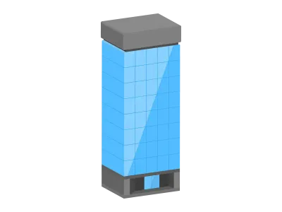 オフィスビルの立体アイコンイラスト