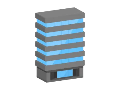 オフィスビルの立体アイコンイラスト