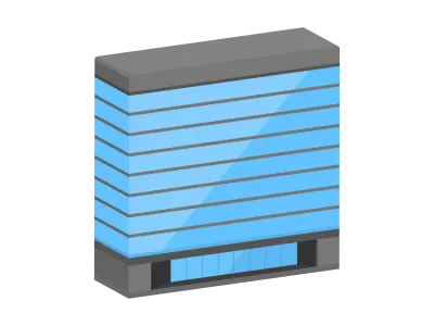 オフィスビルの立体アイコンイラスト