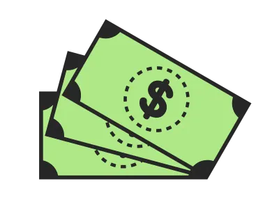 ドル紙幣のアイコンイラスト