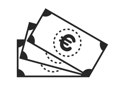 ユーロ紙幣のアイコンイラスト