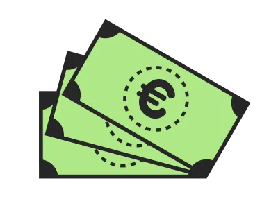 ユーロ紙幣のアイコンイラスト