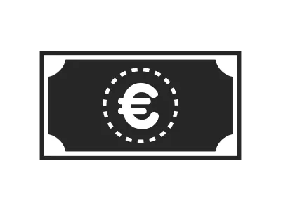 ユーロ紙幣のアイコンイラスト