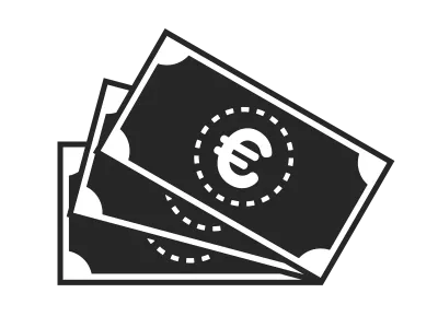 ユーロ紙幣のアイコンイラスト