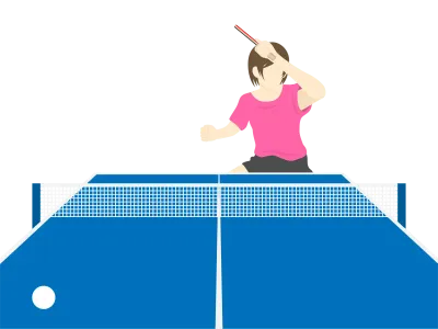 女性の卓球選手のイラスト