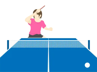 女性の卓球選手のイラスト