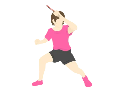 女性の卓球選手のイラスト