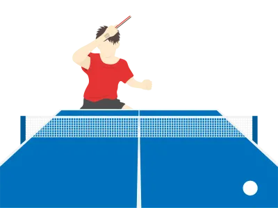 男性の卓球選手のイラスト