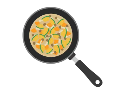 鍋に入った味噌汁のイラスト