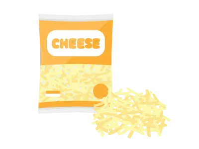 袋に入ったとろけるチーズのイラスト