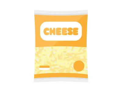 袋に入ったとろけるチーズのイラスト
